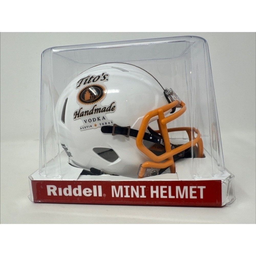 Riddell Tito's Handmade Vodka Mini Helmet in White and Orange